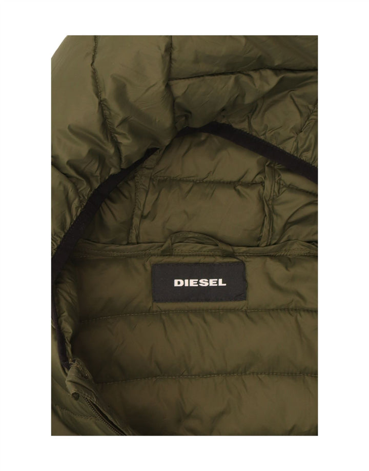 DIESEL Mens Hooded Padded Jacket UK 36 Small Green Nylon Vintage Diesel and Second-Hand Diesel from Messina Hembry 