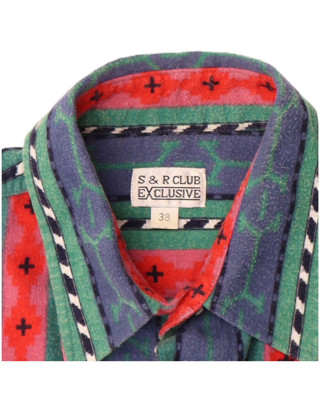 Cămașă de flanel pentru bărbați VINTAGE Mărimea 38 Bumbac cu dungi albastre medii