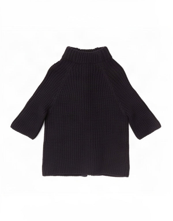 Woolrich Pulover cardigan cu mâneci 3/4 pentru femei UK 16 mare, lână bleumarin
