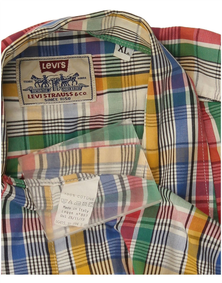 Cămașă cu mânecă scurtă pentru bărbați Levi's XL, bumbac cu carouri multicolore