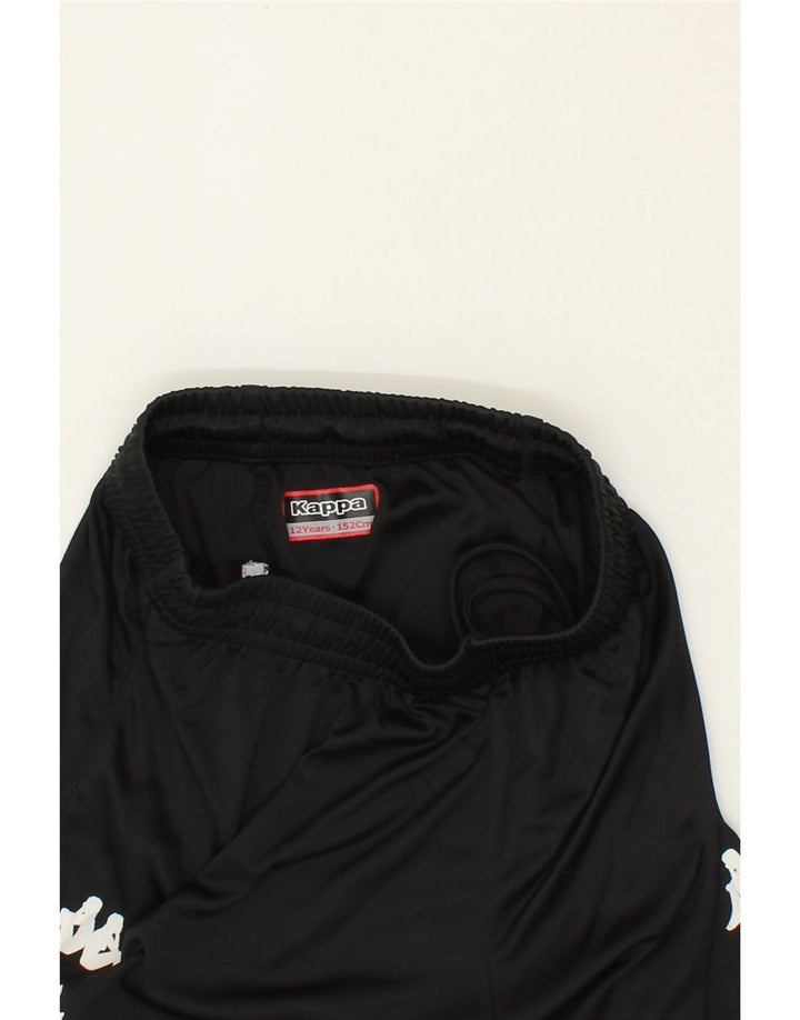 KAPPA Boys Graphic Sport Shorts 11-12 Years  Black Polyester Vintage Kappa and Second-Hand Kappa from Messina Hembry 