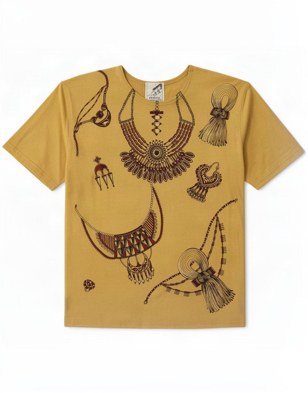 Tricou grafic Vintage pentru femei cu model abstract Top IT 46 Maro mare