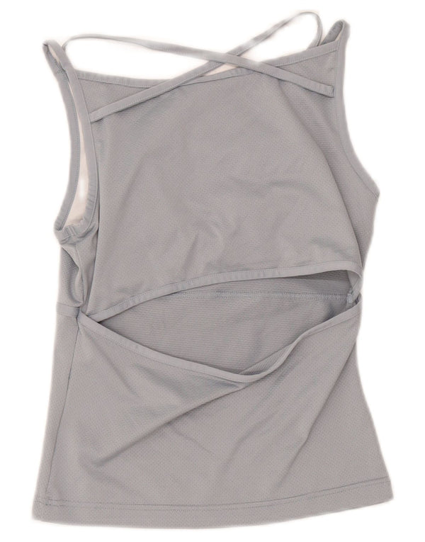 Vesta Crop Top pentru femei Adidas UK 10 Mic Gri Poliester Sport