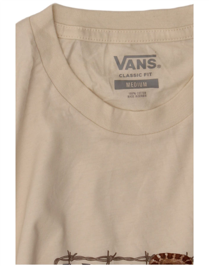 Tricou grafic pentru bărbați Vans Classic Fit Top mediu din bumbac alb