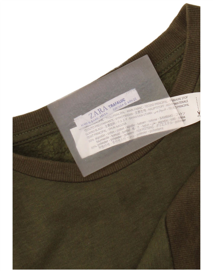 Pulover supradimensionat pentru femei Zara UK 10 Bumbac kaki mic