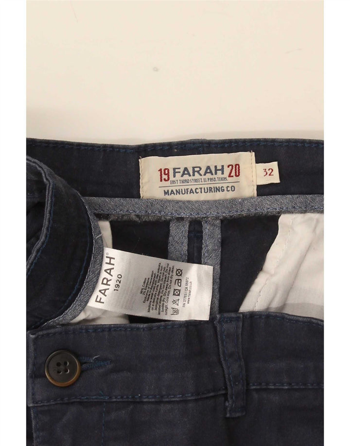 Pantaloni scurți chino pentru bărbați Farah W32, bumbac, albastru bleumarin mediu