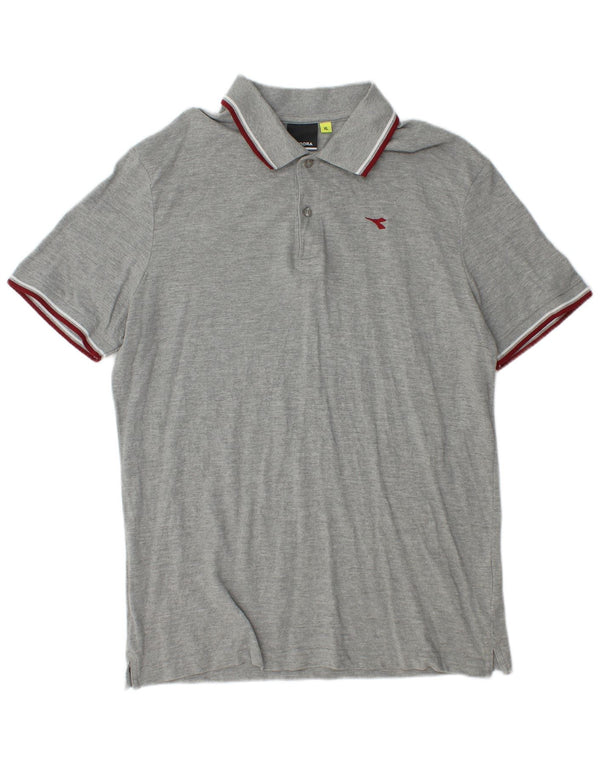 Tricou polo pentru bărbați Diadora XL, bumbac cu pete gri