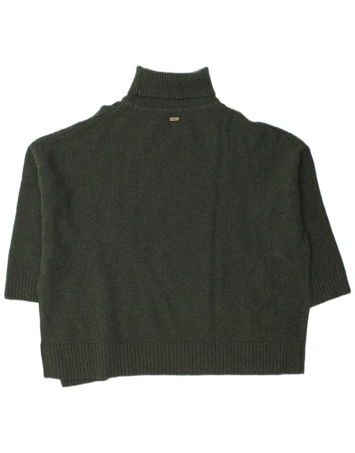 Pulover Barbour Burne Cape pentru femei, cu gât rulat, lână verde mediu UK 14