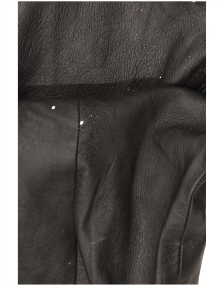 Palton din piele vintage pentru femei UK 14 mare negru