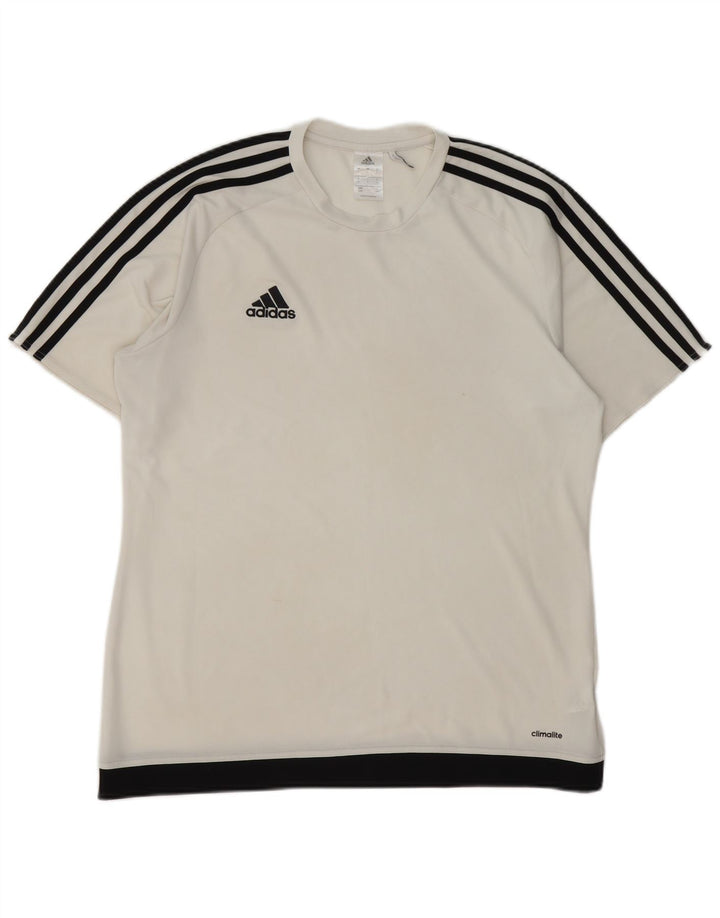 Tricou Adidas Climalite pentru bărbați Top mare, alb, poliester color bloc