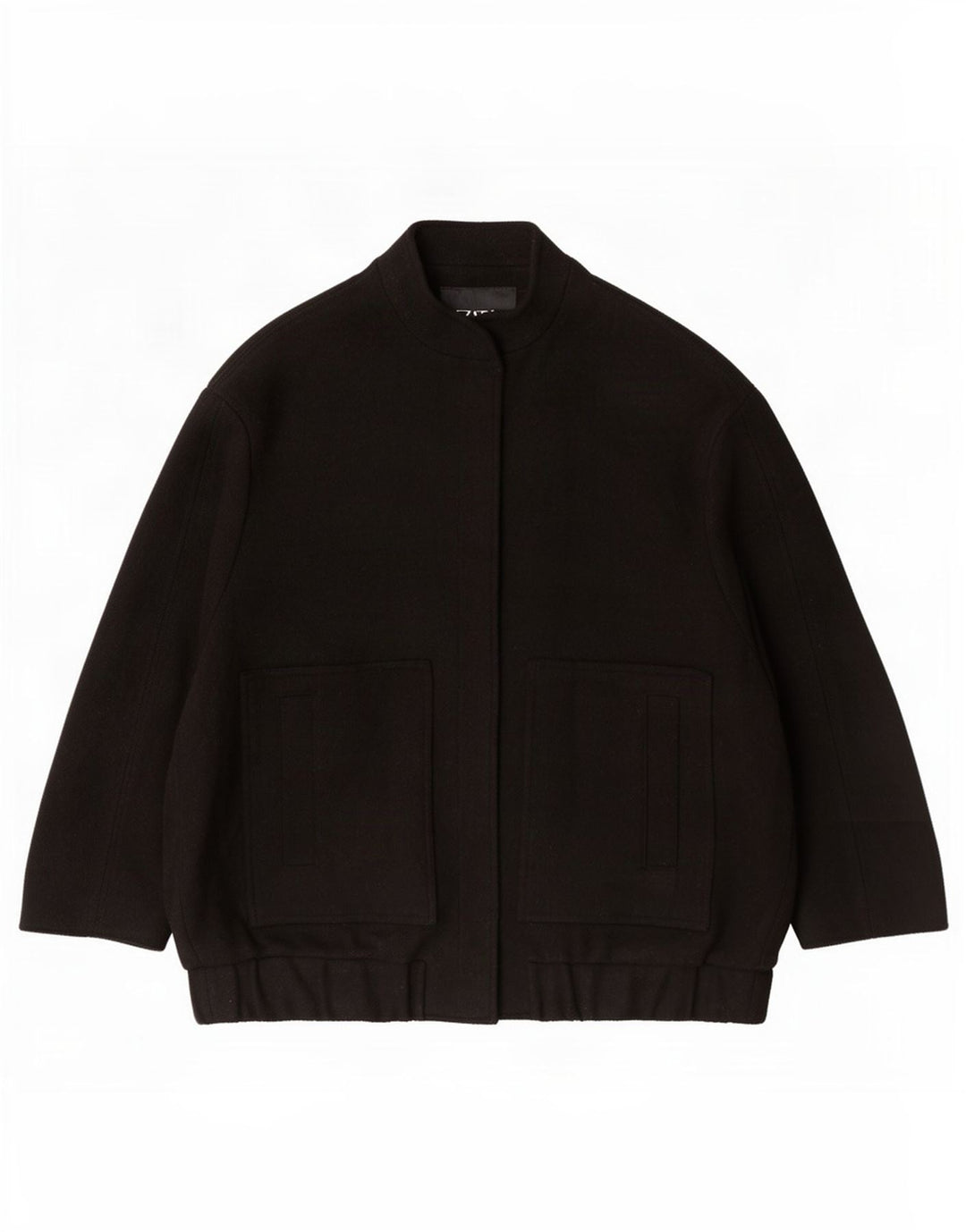 Bomber supradimensionat pentru femei Zara UK 10 Lână neagră mică