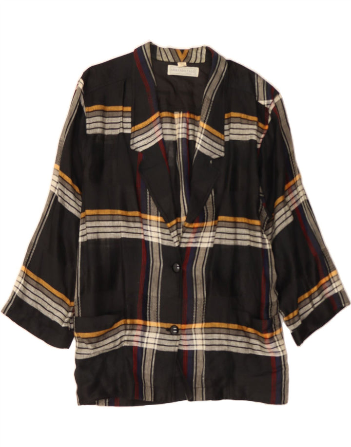 ARMANDO CALO Womens Longline Oversized Blazer Jacket US 10 Large Black Vintage Armando Calo and Second-Hand Armando Calo from Messina Hembry 