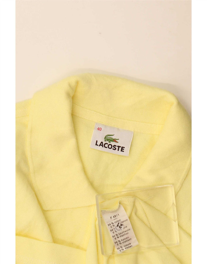 Tricou polo fără mâneci Lacoste pentru femei, mărimea 40, bumbac galben mediu