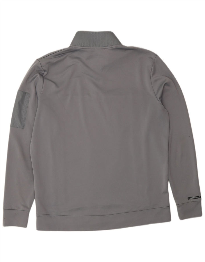 Pulover pentru bărbați Under Armour, cu fermoar și gât, poliester, gri mediu