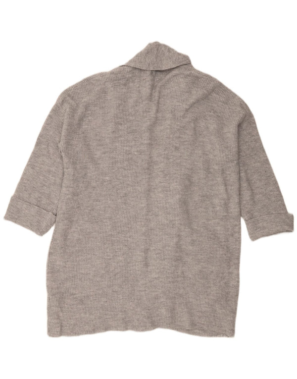 Pulover cardigan cu paragate supradimensionat Jack Wills pentru femei UK 12, gri mediu