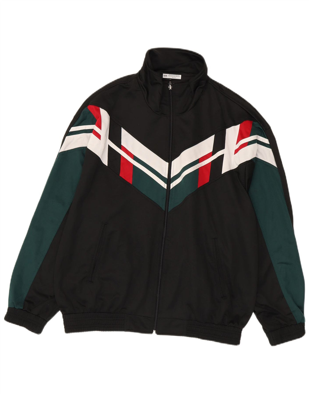 Trening pentru bărbați Vintage Top Jachetă mare, negru, poliester color bloc