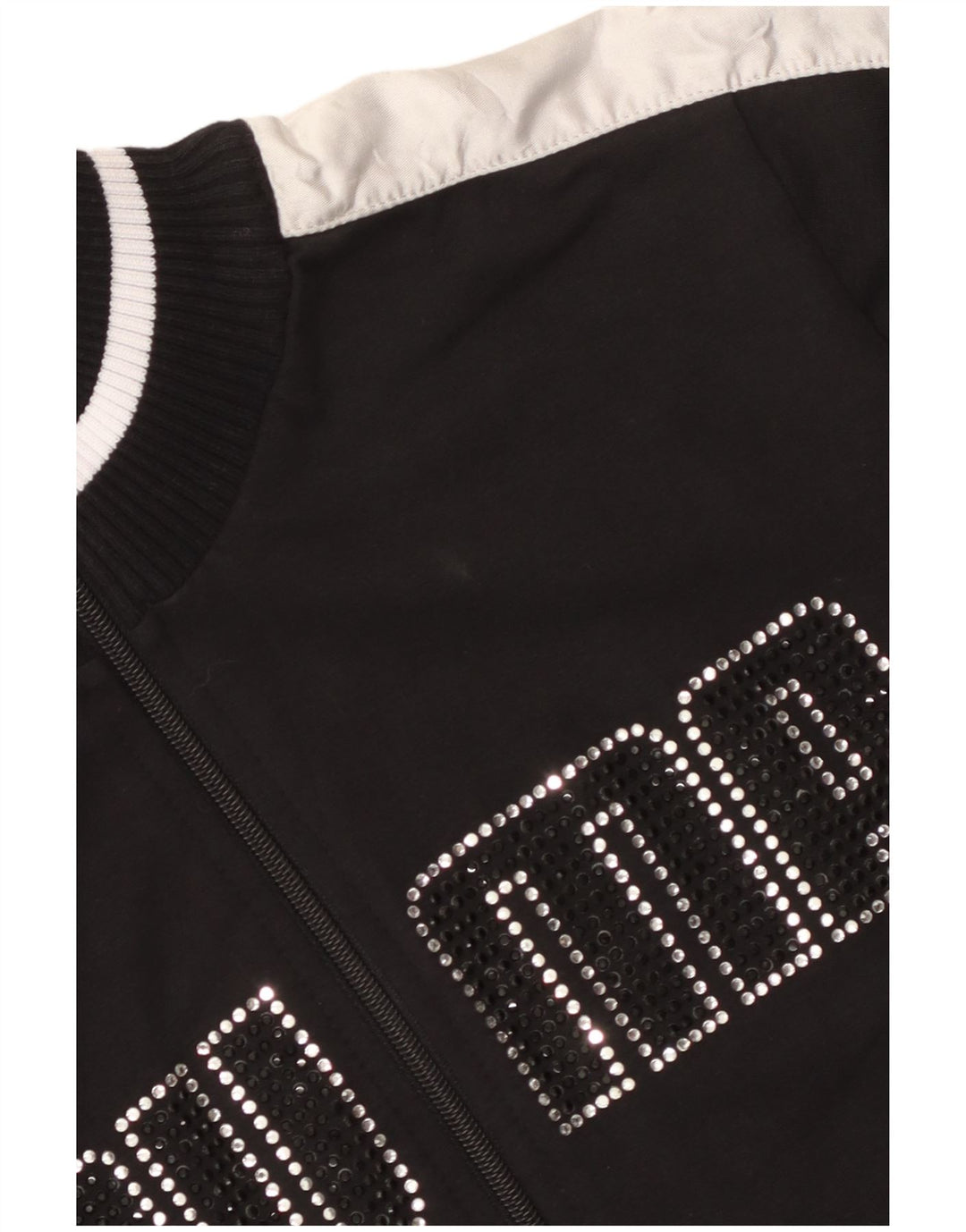 Jachetă de top cu trening grafic Puma pentru femei UK 12 Medium Black Colorblock