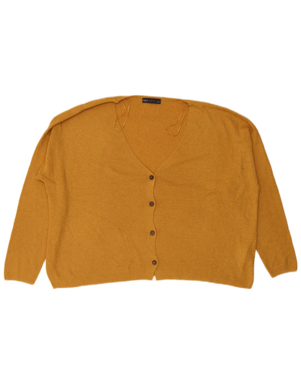 Pulover cardigan pentru femei Marks & Spencer UK 18 XL galben acrilic