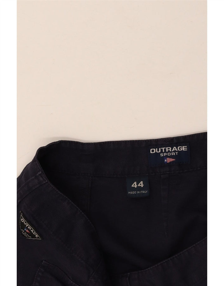 Fusta mini Wrap pentru femei VINTAGE IT 44 Medium W28 Bumbac bleumarin