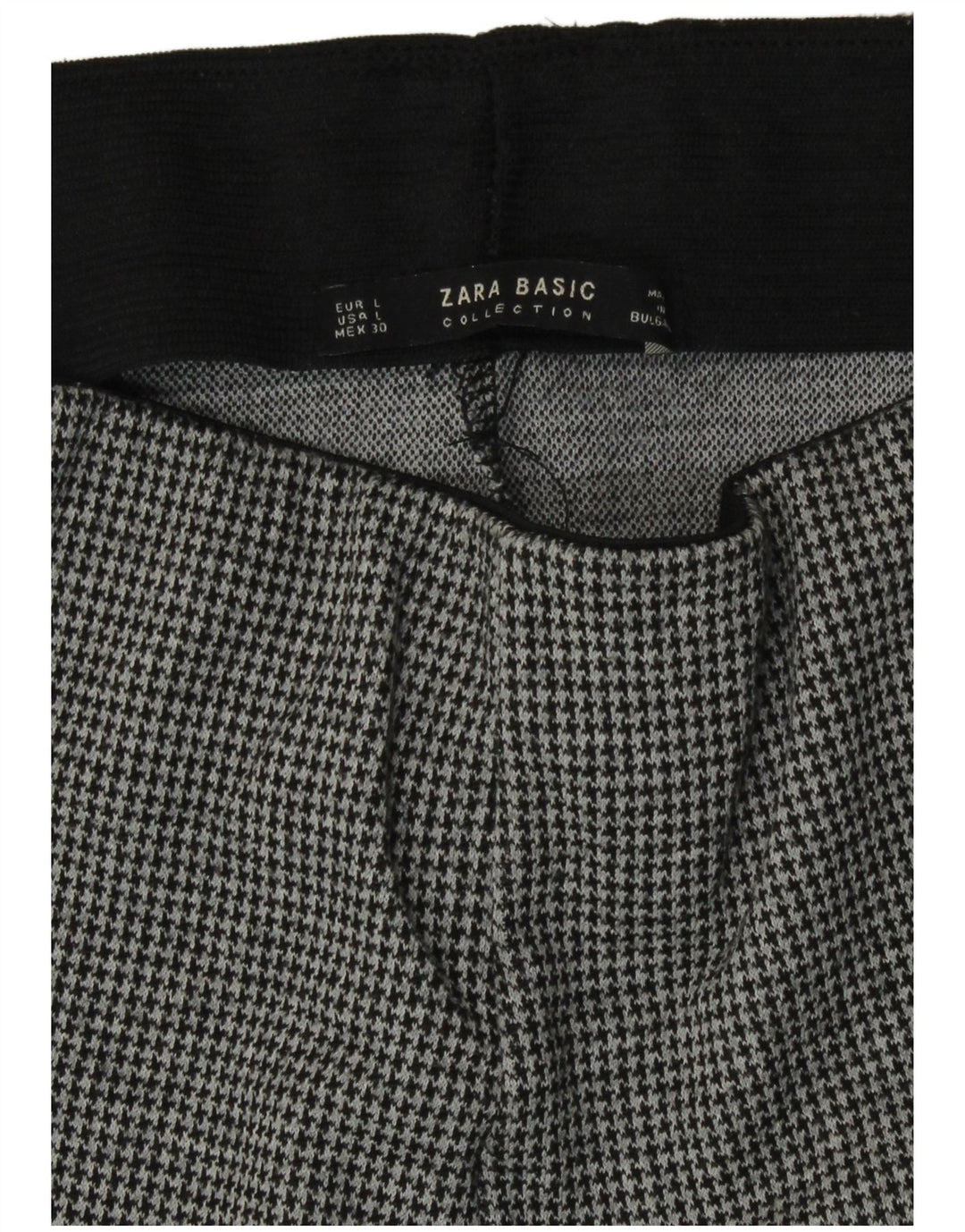 Leggings Slim Fit Zara pentru femei UK 14, mare, gri Houndstooth