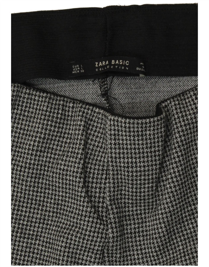 Leggings Slim Fit Zara pentru femei UK 14, mare, gri Houndstooth