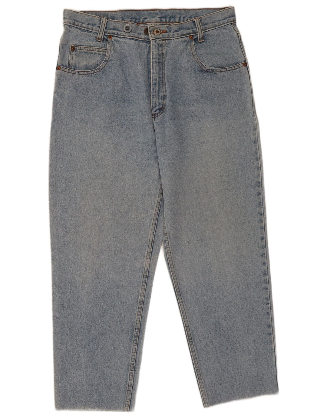 Blugi crop tapered vintage pentru femei W32 L26 albastru