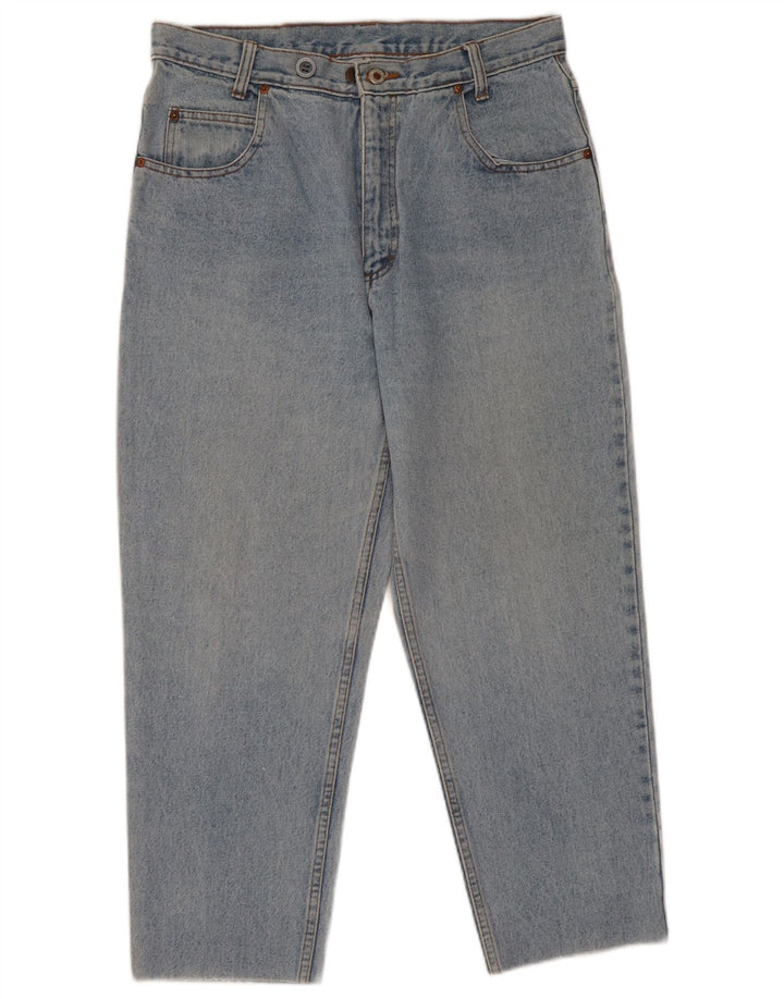 Blugi crop tapered vintage pentru femei W32 L26 albastru
