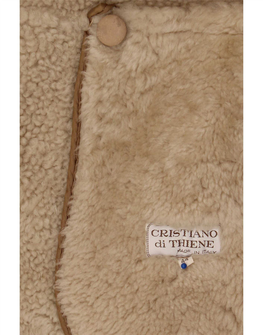 Palton din shearling pentru femei Cristiano Di Thiene IT 44 Bej Mediu