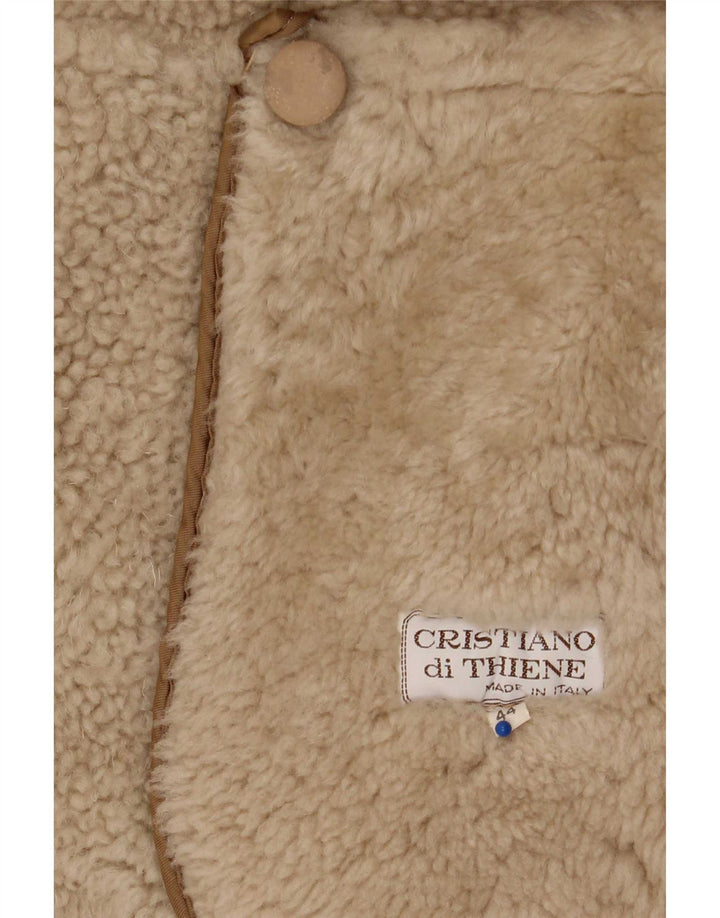 Palton din shearling pentru femei Cristiano Di Thiene IT 44 Bej Mediu