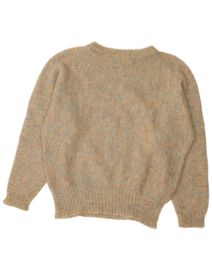 VINTAGE Pulover cu gât de barcă pentru femei UK 14 mare, multicolor, pete