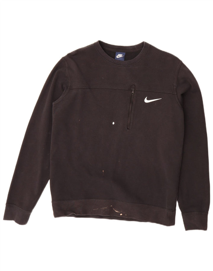 Pulover Nike pentru bărbați, bumbac mediu negru