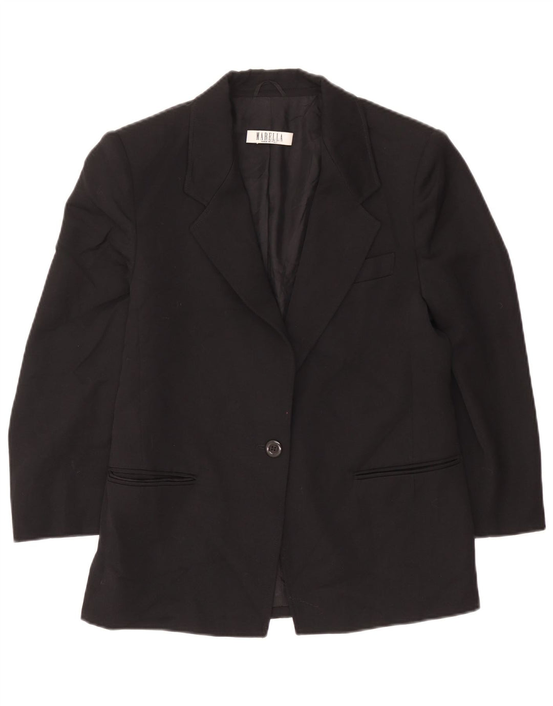 Jachetă Blazer pentru femei Marella cu 1 nasture UK 14 Lână mare neagră