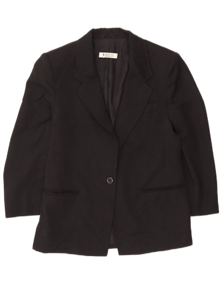 Jachetă Blazer pentru femei Marella cu 1 nasture UK 14 Lână mare neagră