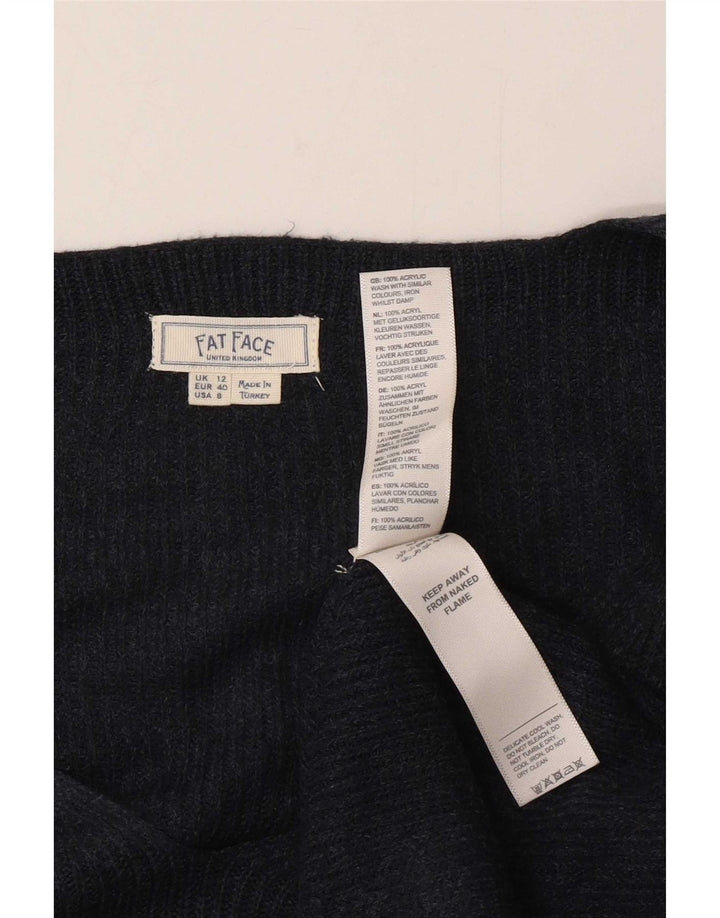 Pulover pentru femei Fat Face supradimensionat cu decolteu în V UK 12 Medium Bleumarin