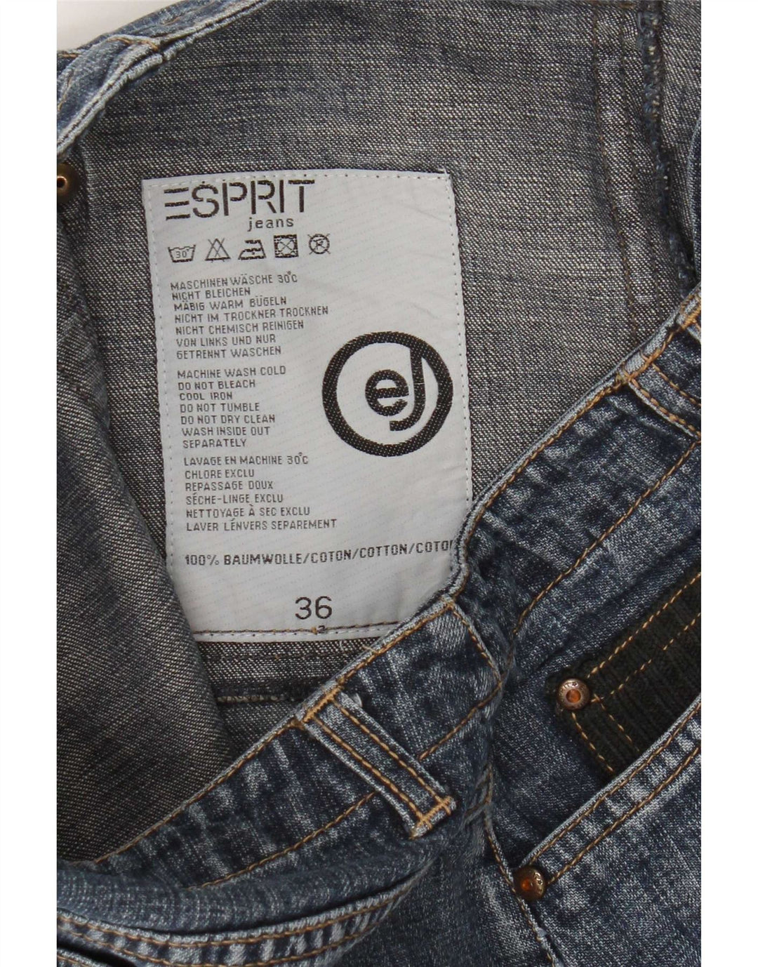 Fusta Mini Denim Esprit Femei EU 36 Small W26 Bumbac Albastru
