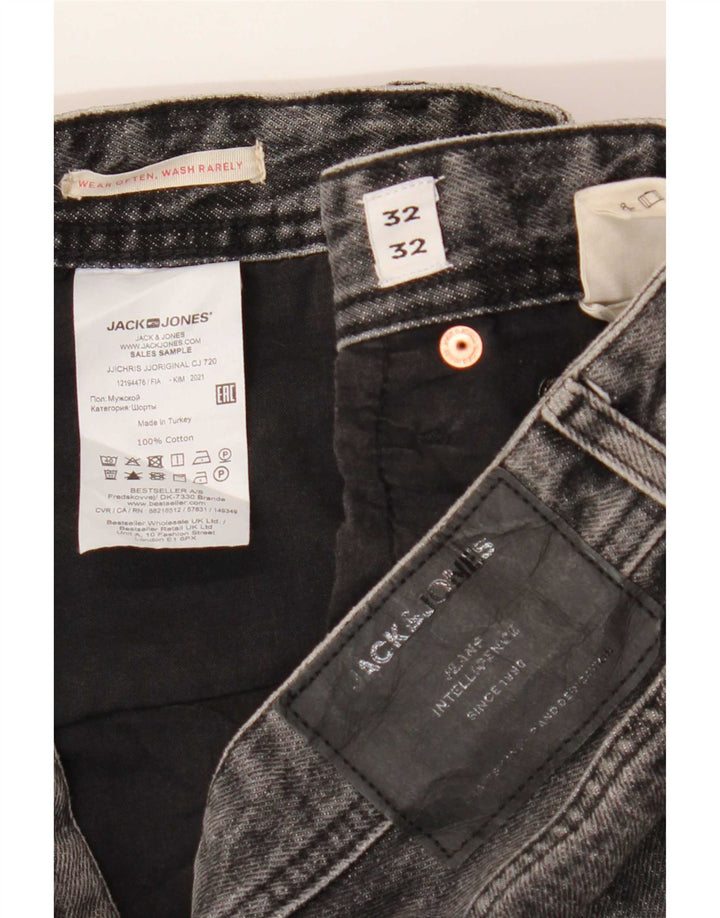 Blugi drepți pentru bărbați Jack & Jones W32 L32 bumbac gri
