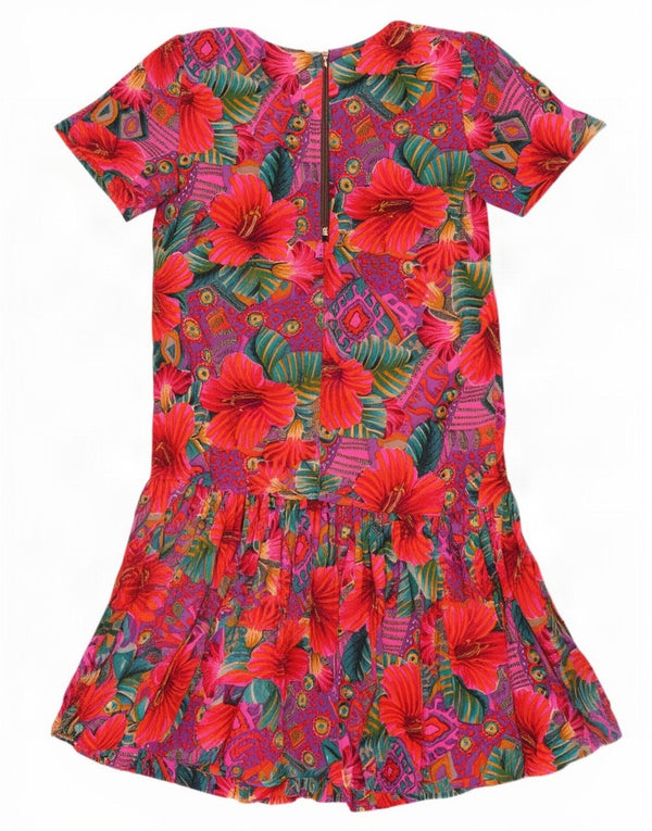 Rochie vintage pentru femei în linie A UK 12 Medium Multicolor Floral
