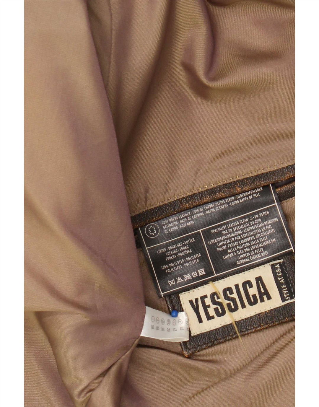 Jachetă de piele subțire Yessica pentru femei UK 20 2XL din piele maro
