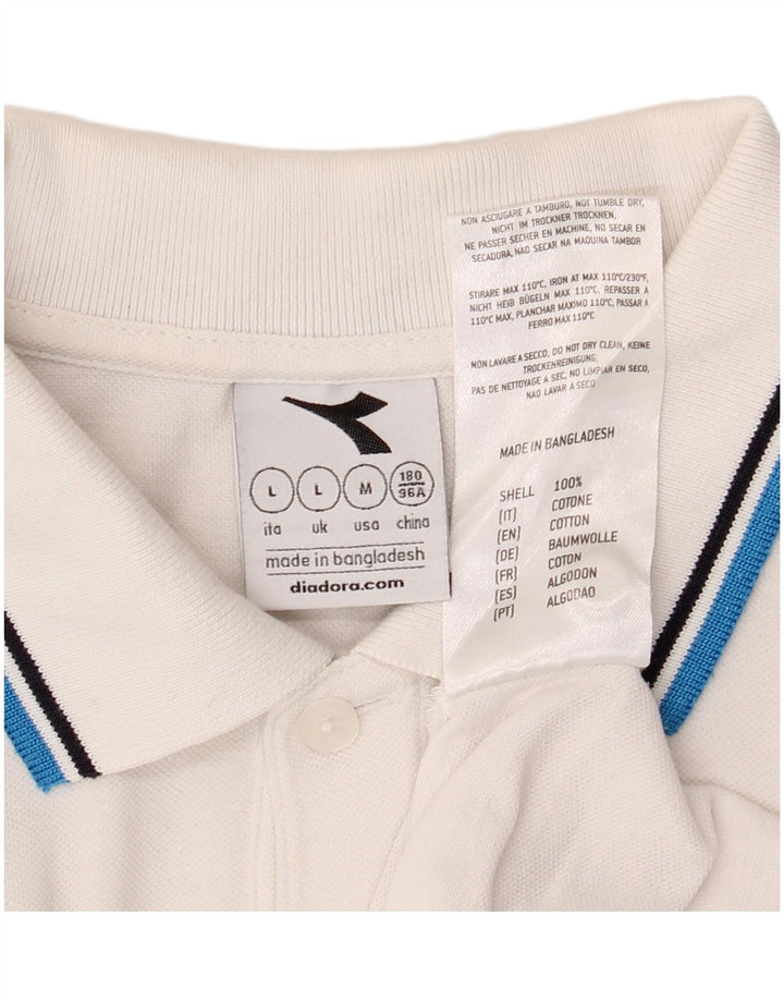 Tricou polo pentru bărbați Diadora, mare, alb, bumbac