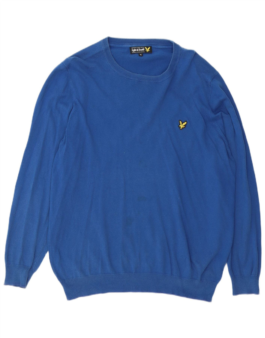 LYLE & SCOTT Pulover pentru bărbați cu gât crew pulover XL bumbac albastru