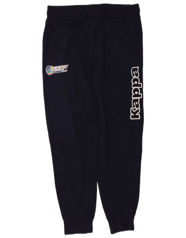Kappa Mens Graphic Tracksuit Trousers Joggers Small Navy Blue Polyester