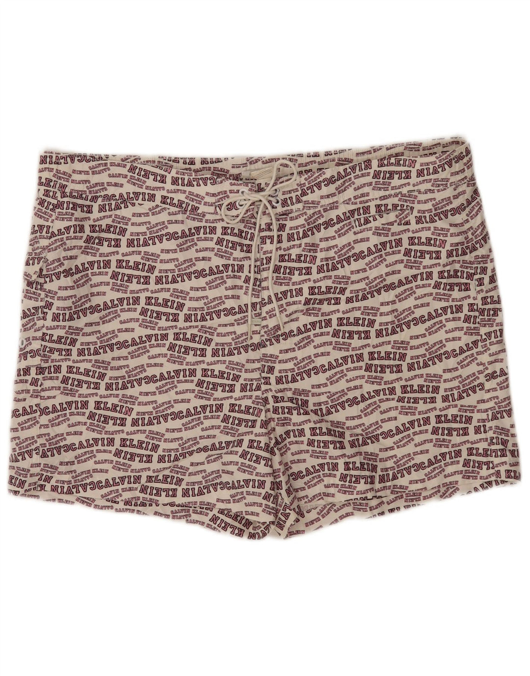 Pantaloni scurți de înot grafic Calvin Klein pentru bărbați, mari din poliester alb