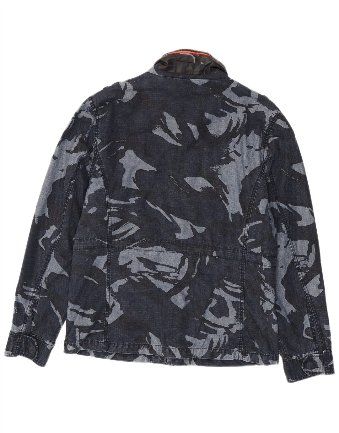 Jachetă militară pentru bărbați SUPERDRY UK 40 mare, din bumbac, camuflaj, albastru