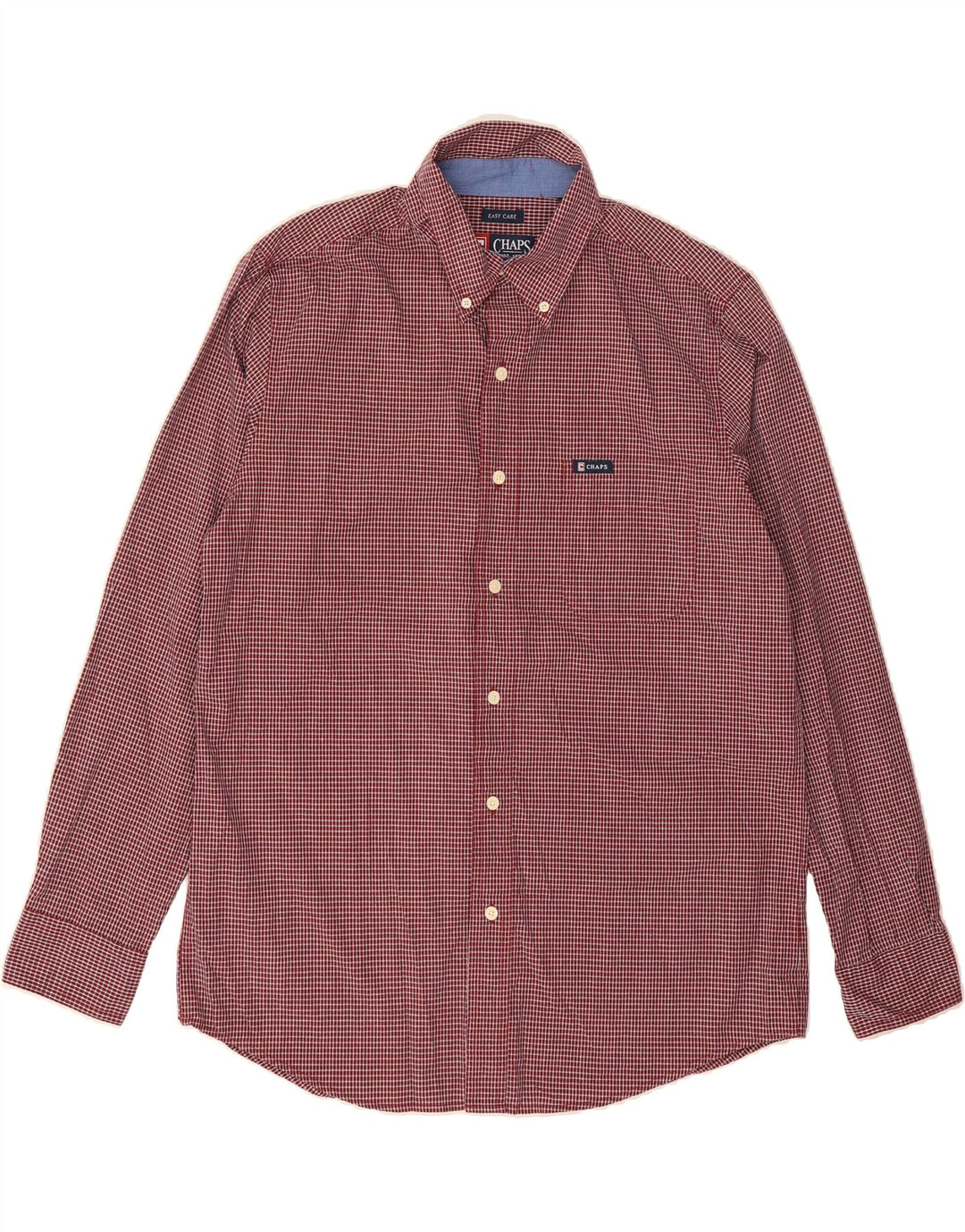 CHAPS Mens Shirt Medium Red Gingham Cotton Vintage Chaps and Second-Hand Chaps from Messina Hembry 