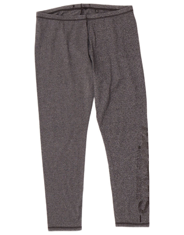 Leggings cu grafică pentru femei Superdry UK 14, mare, gri bumbac cu pete