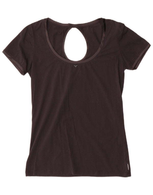 Bluză pentru femei Emporio Armani Top UK 14, mare, negru, bumbac