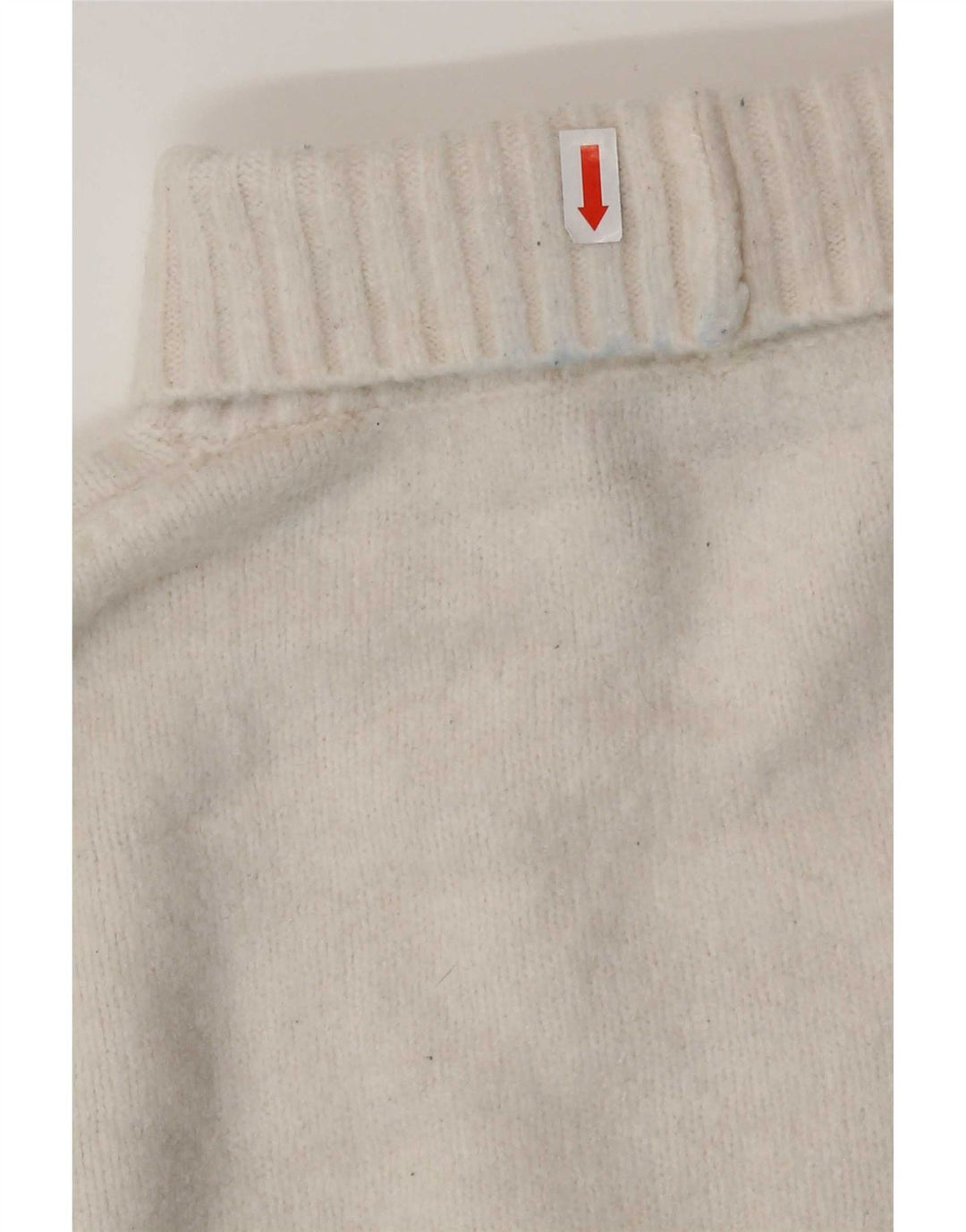 Pulover supradimensionat pentru femei Zara, cu gât rulat, UK 10, mic, alb, acrilic