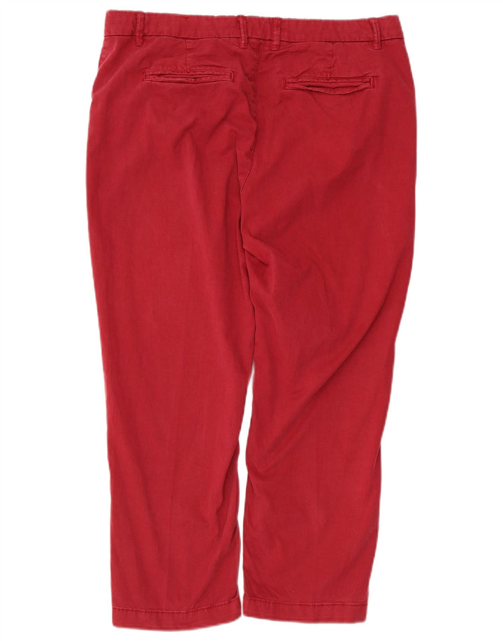 FAT FACE Pantaloni capri drepti pentru femei UK 12 Medium L34 L23 Bumbac roșu