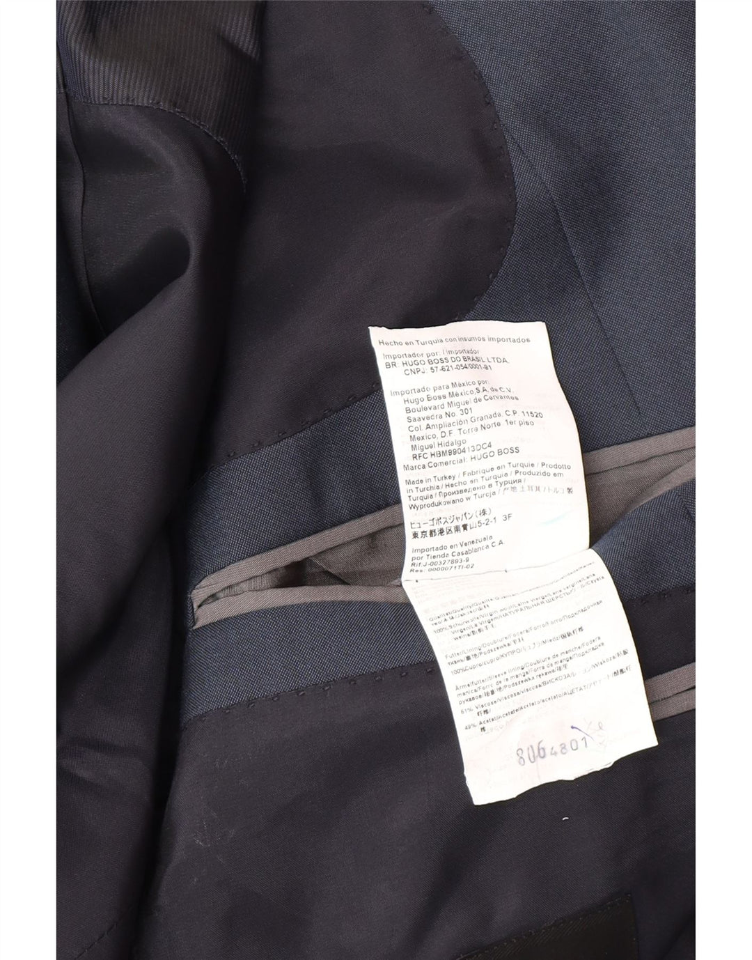 Jachetă Blazer pentru bărbați Hugo Boss cu 2 nasturi IT 48 Lână medie bleumarin