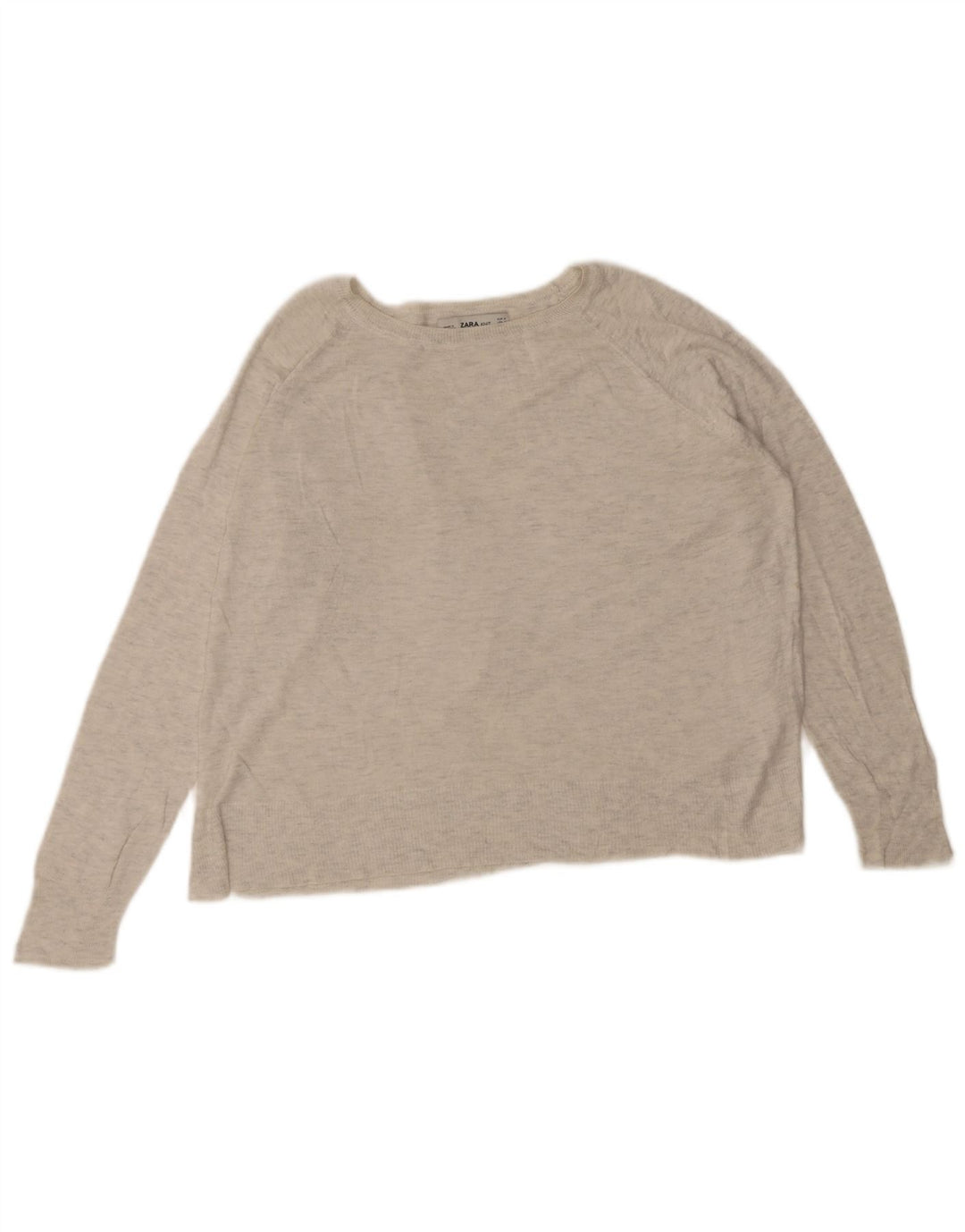 Pulover pentru femeie cu gât de barcă Zara UK 14, gri mediu